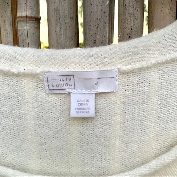 14th &amp; Union knit puff sleeves pullover sweater M
