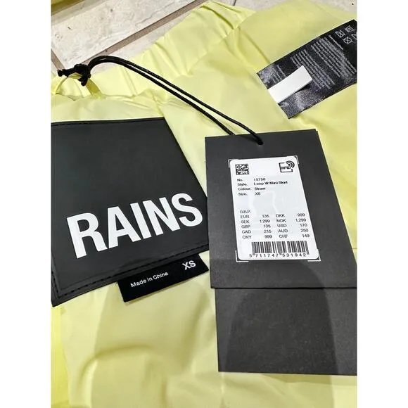 #204 NWT- RAINS Loop W Mini Skirt Straw Puffer Sz: XS &amp; M RET$170 GET THE SET!!