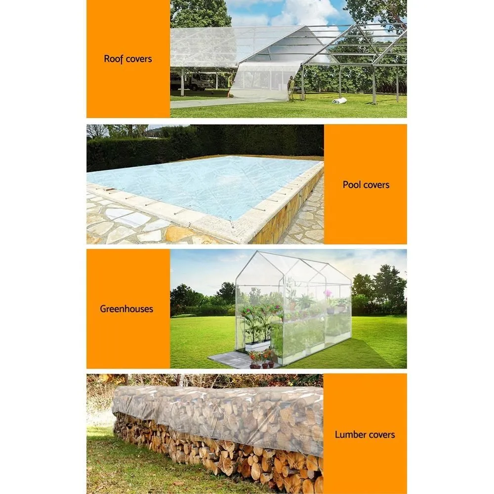 2Mx3M Tarp Heavy Duty Cover 135Gsm Clear