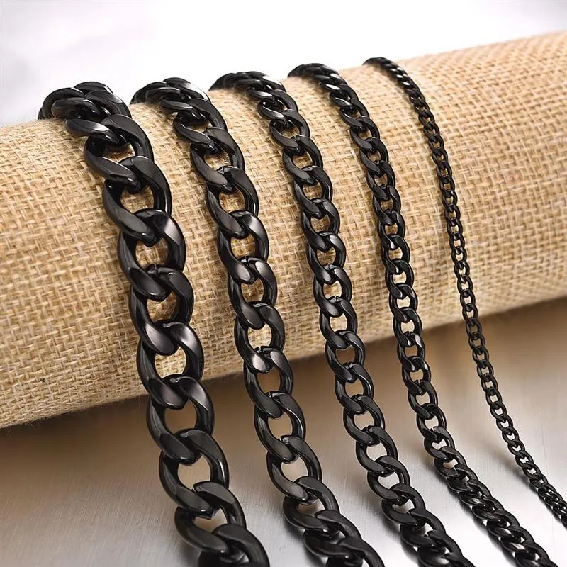 3-11 mm Cuban Link Chain Bracelet, Stainless Steel