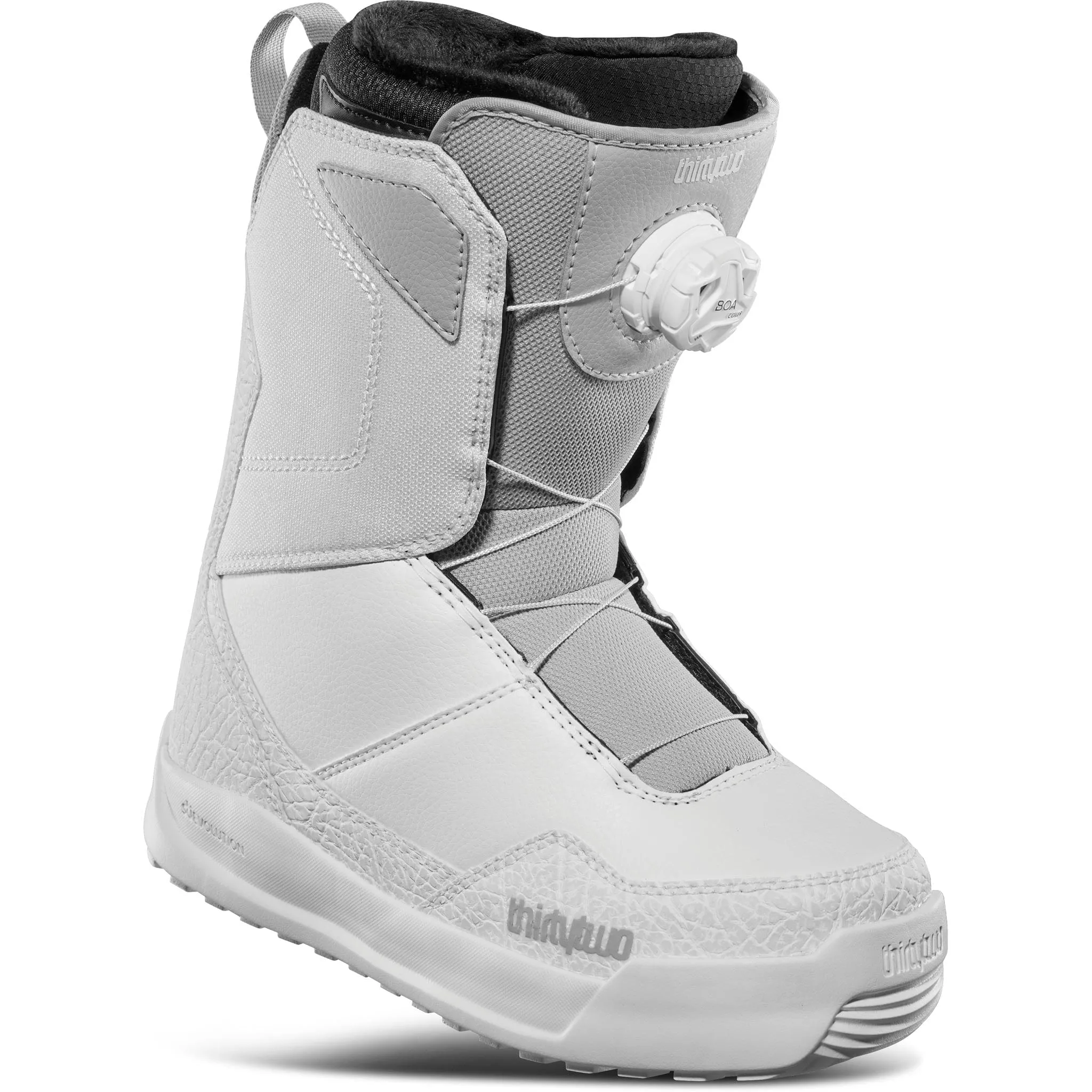32 Womens Shifty Boa Snowboard Boot White Grey 2025