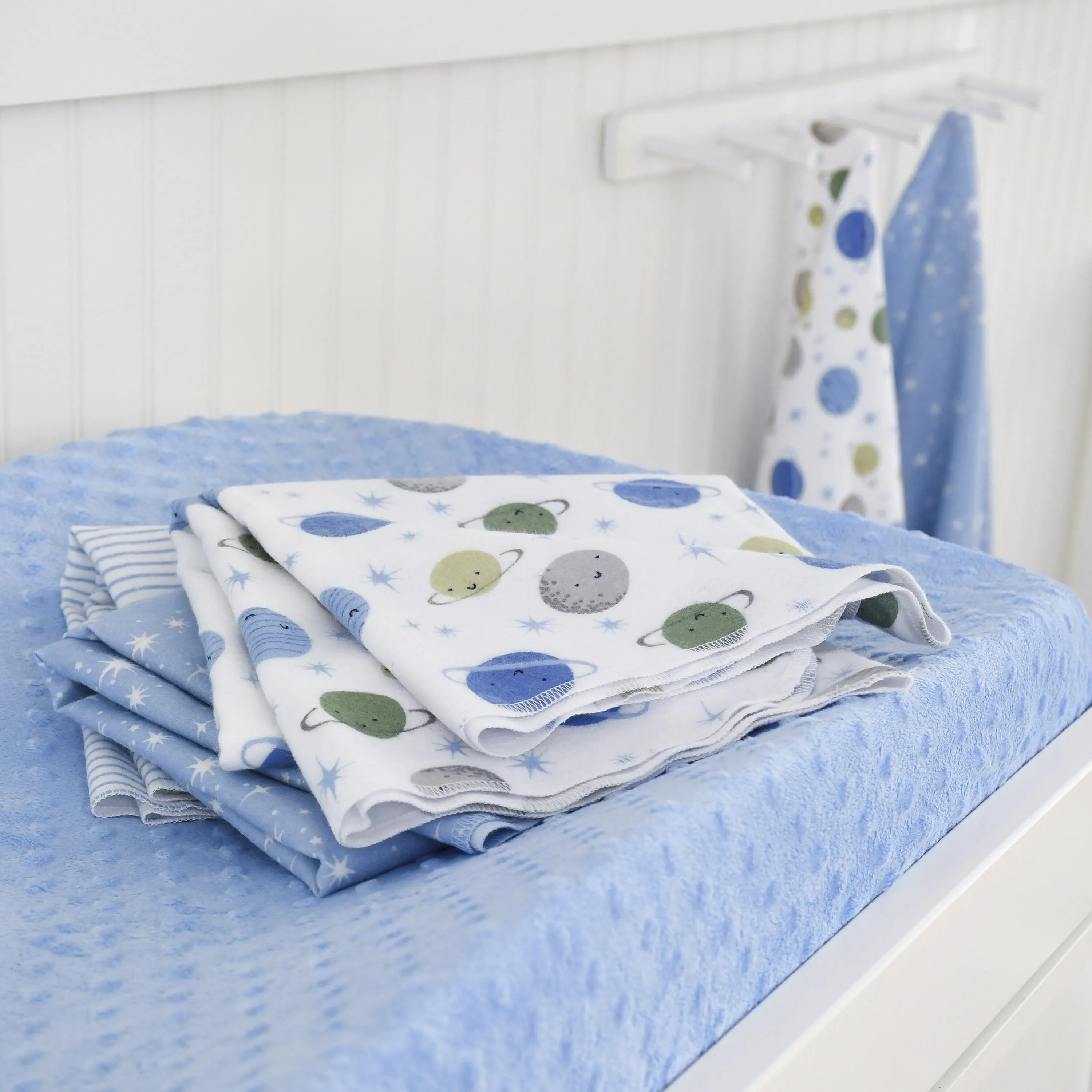 5-Pack Baby Boys Space Flannel Receiving Blankets