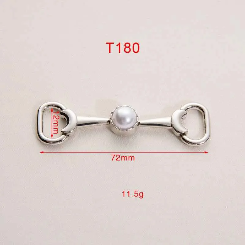 72mm Gold Silver Metal Chain with Pearl Decorative Shoe Buckle 20 Pack