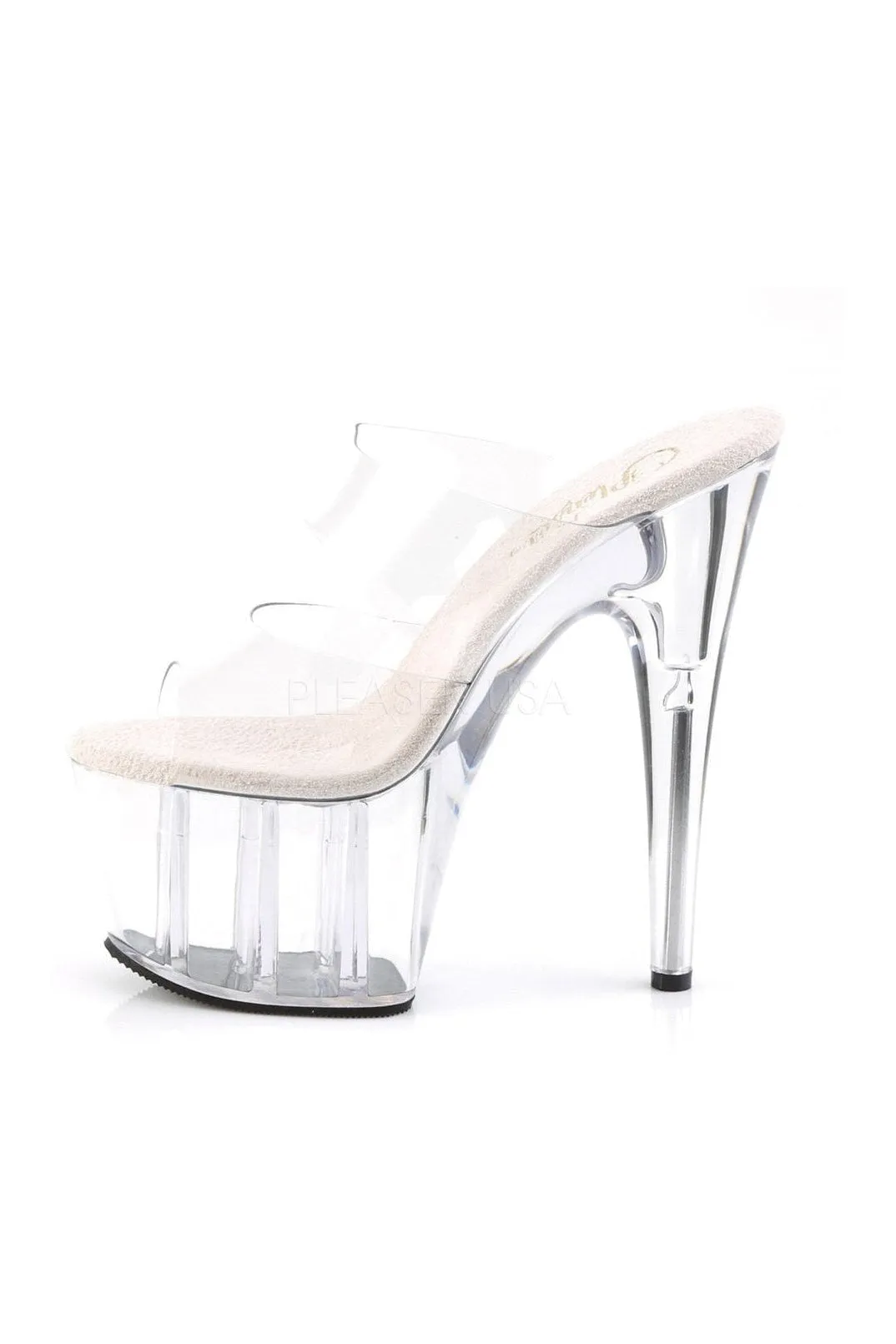 ADORE-702 Platform Slide  | Clear Vinyl