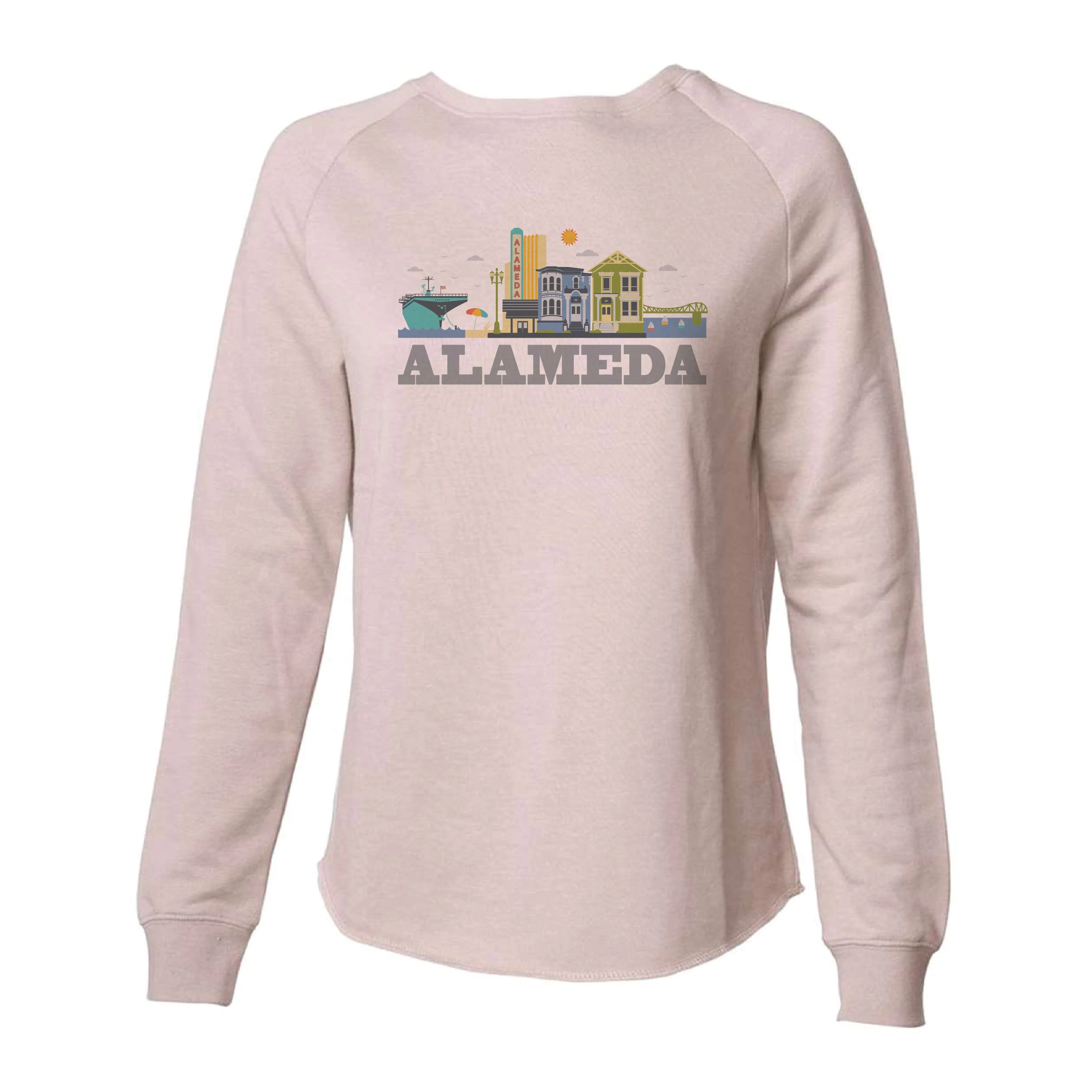 ALAMEDA CITYSCAPE CREWNECK RAGLAN SWEATSHIRT