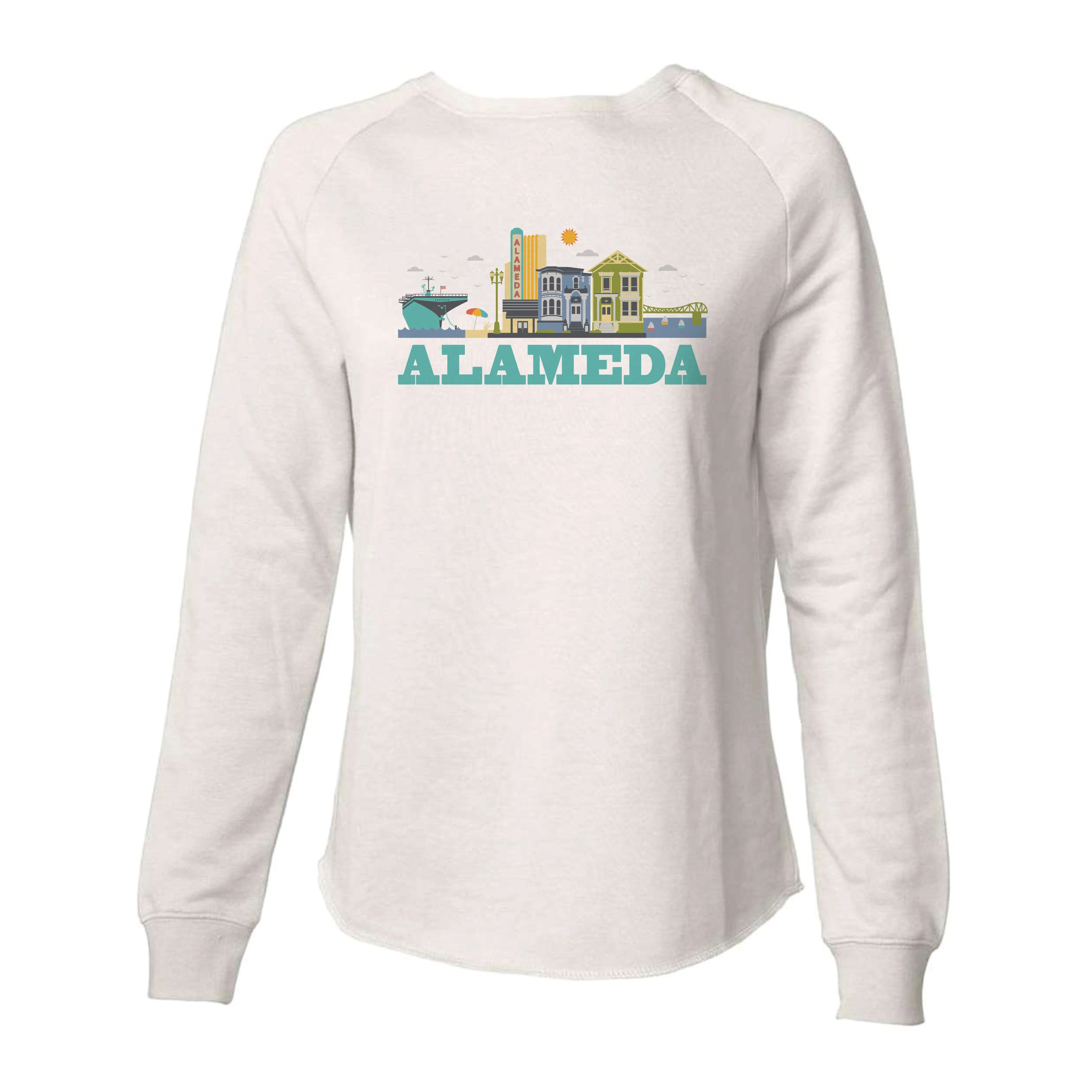 ALAMEDA CITYSCAPE CREWNECK RAGLAN SWEATSHIRT