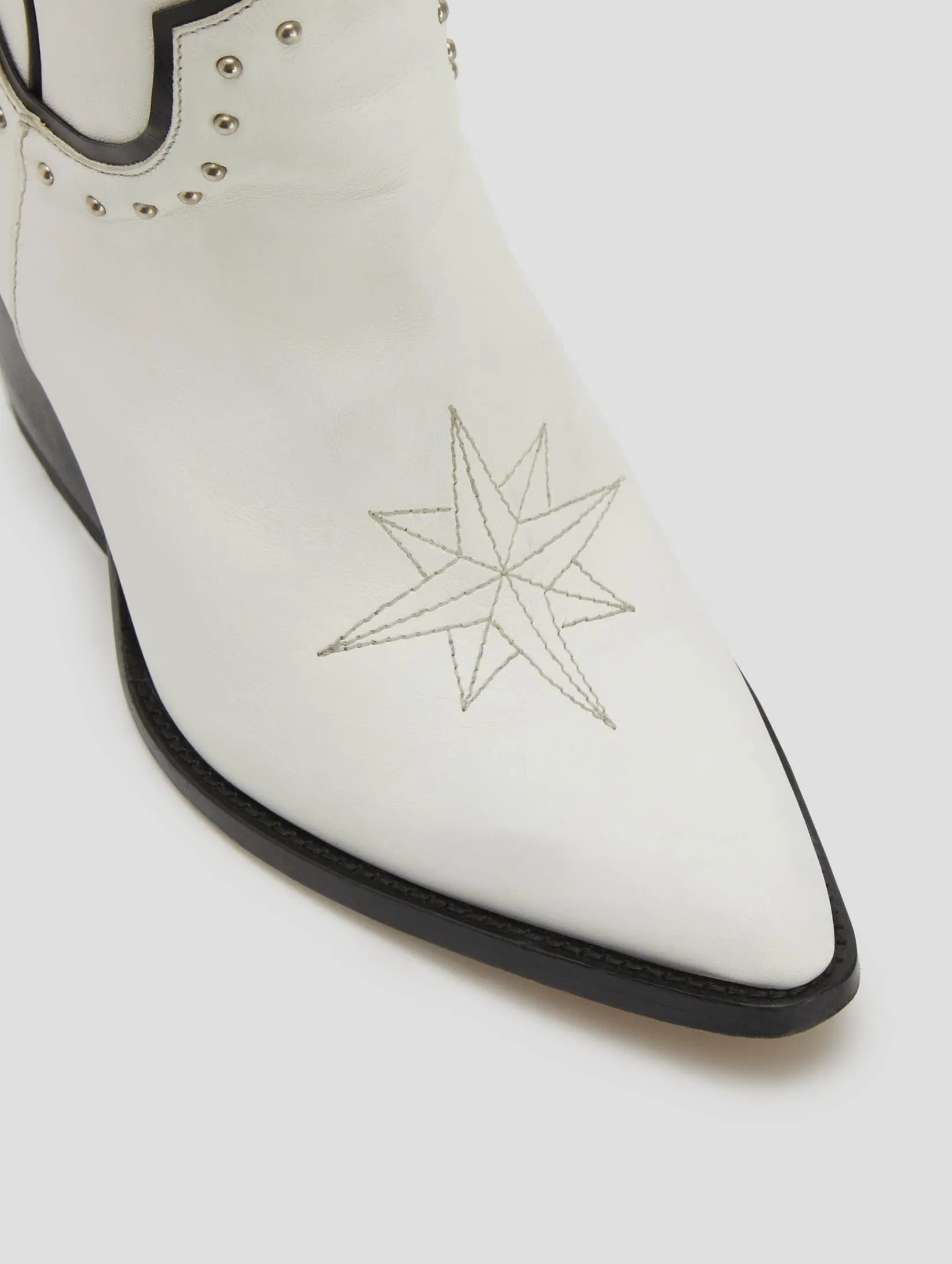 ALISON 80MM WESTERN BOOT IN WHITE VACCHETTA - Woman