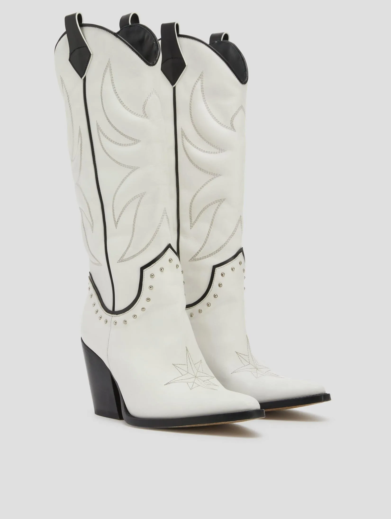 ALISON 80MM WESTERN BOOT IN WHITE VACCHETTA - Woman