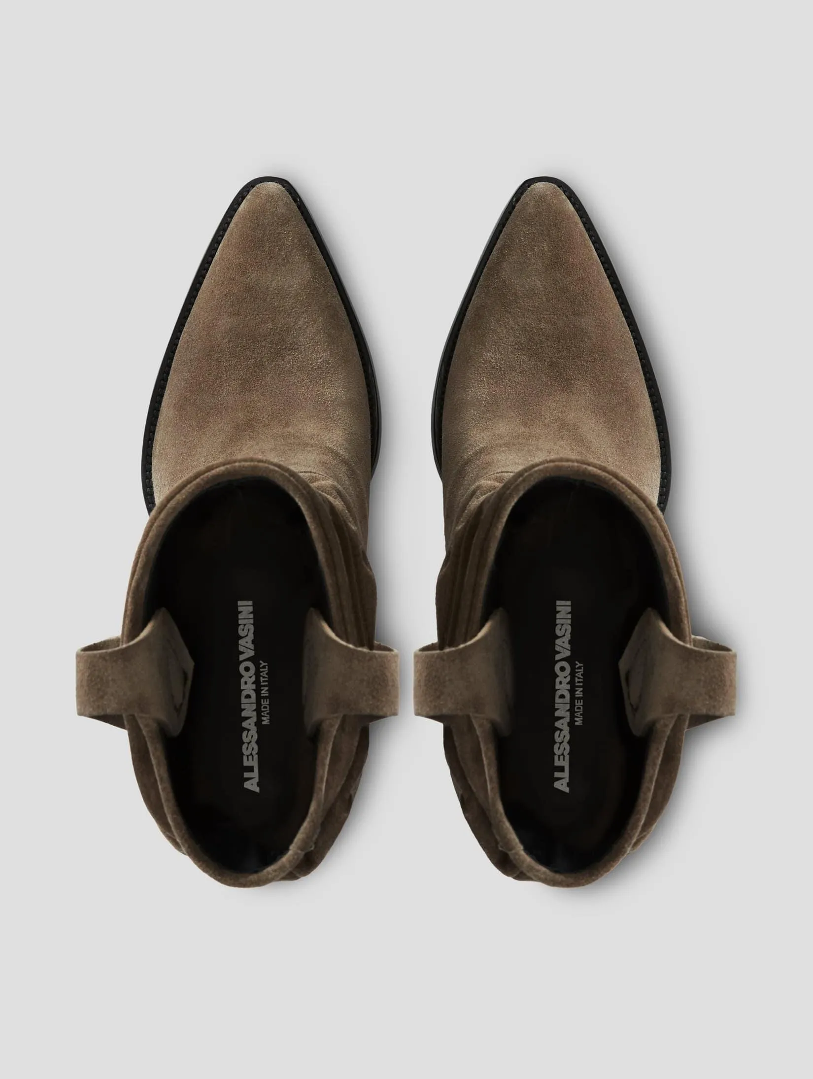 ALISON 80MM WRINKLED BOOT IN SMOKE SUEDE - Woman