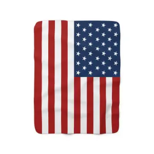 American Flag Sherpa Fleece Blanket