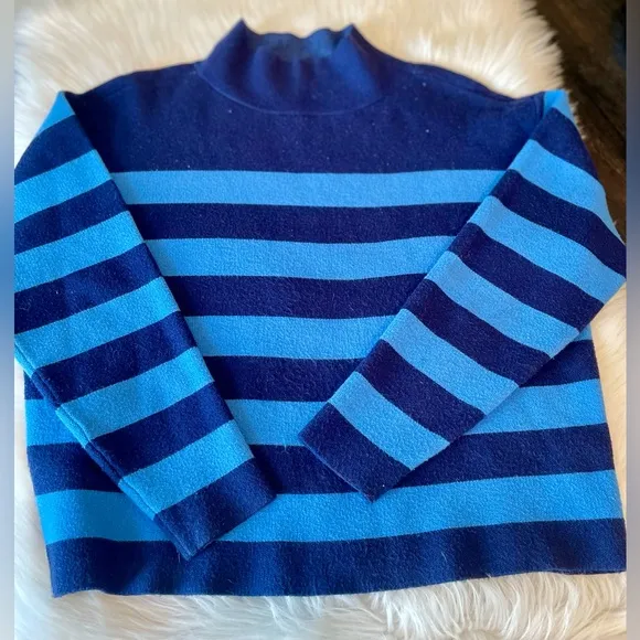Anthropologie Blue Striped Sweater