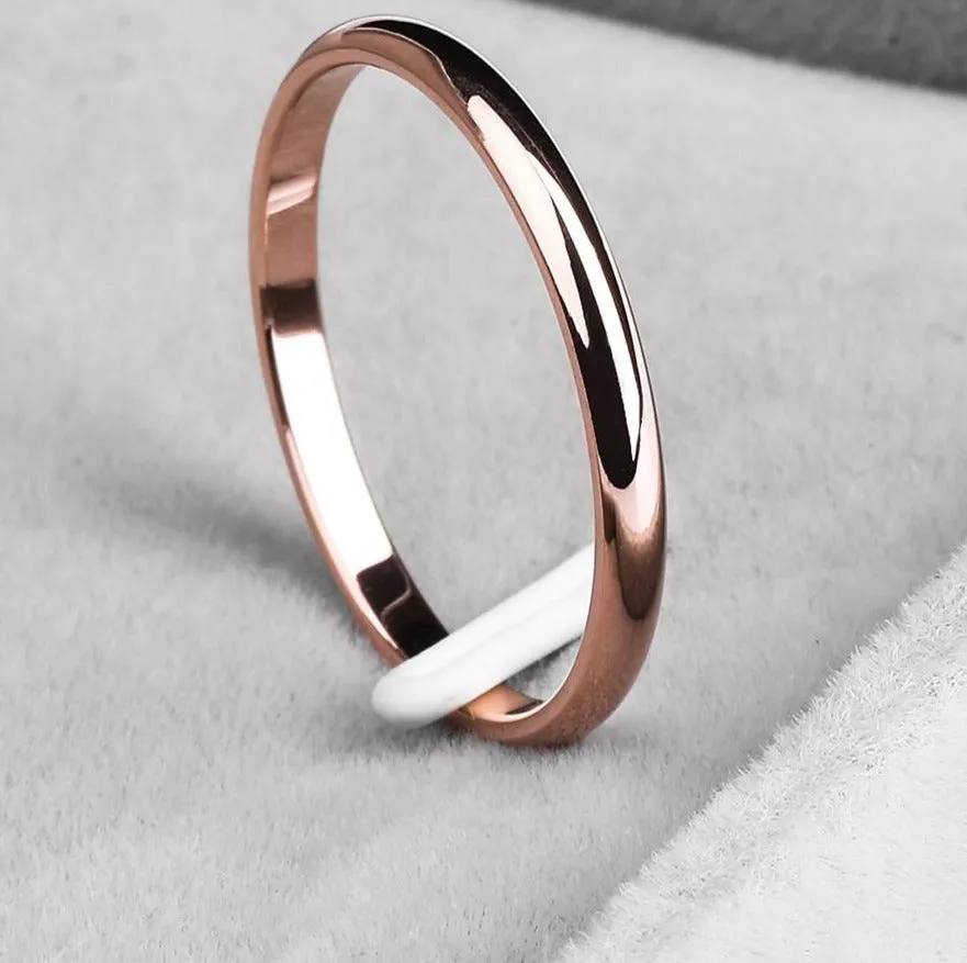 Anti-allergy Smooth Couples Rings  for Man or Woman
