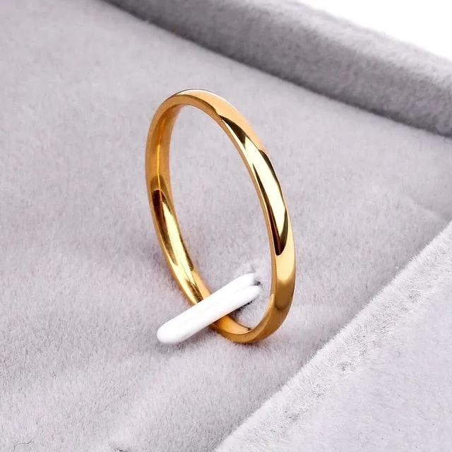 Anti-allergy Smooth Couples Rings  for Man or Woman