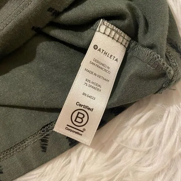 Athleta Santorini High Neck Dress in Gray Black Medium NWT
