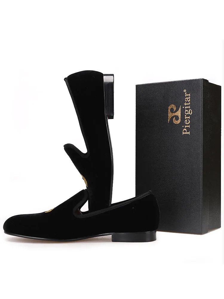 Autumn and winter new handmade loafers men's embroidered trendy fashion party banquet slip-on formal shoes