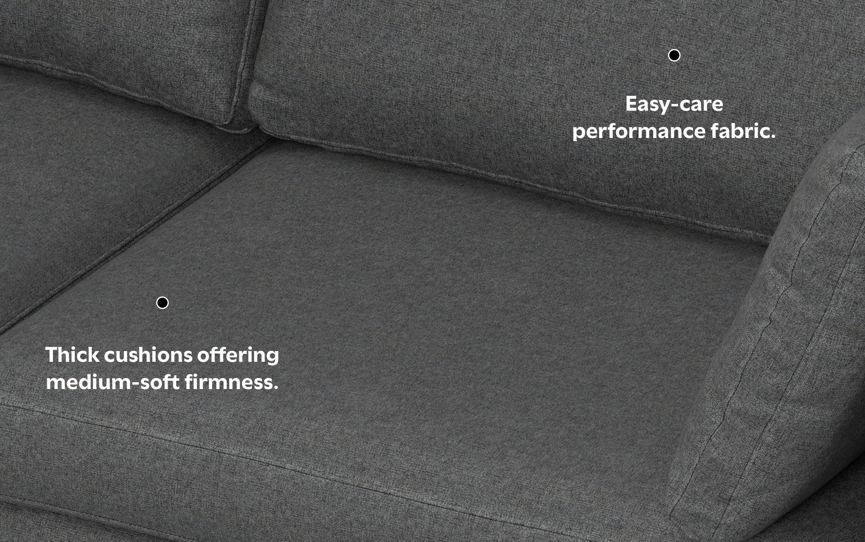 Ava 90 inch Mid Century Sofa with Ottoman Set