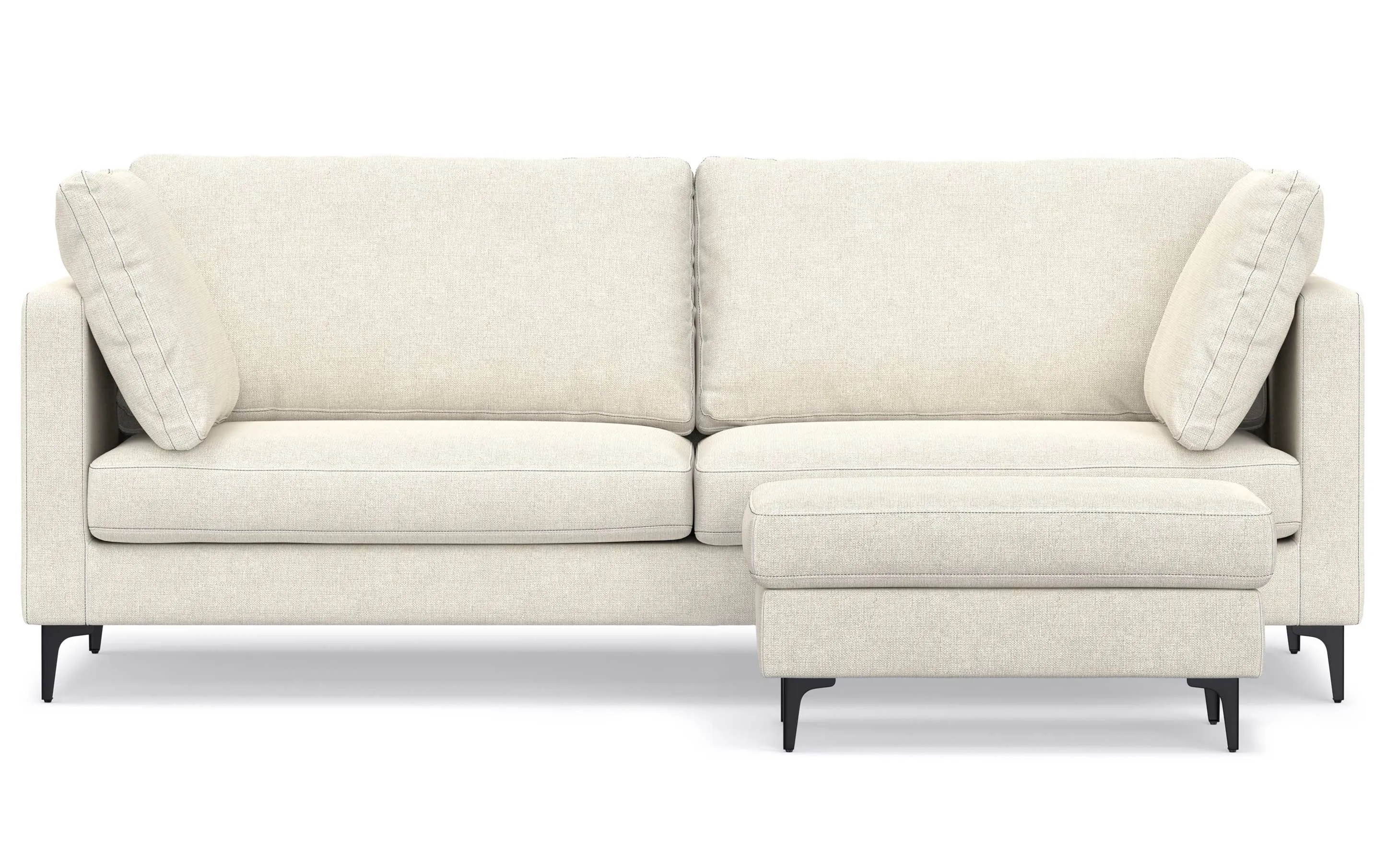 Ava 90 inch Mid Century Sofa with Ottoman Set