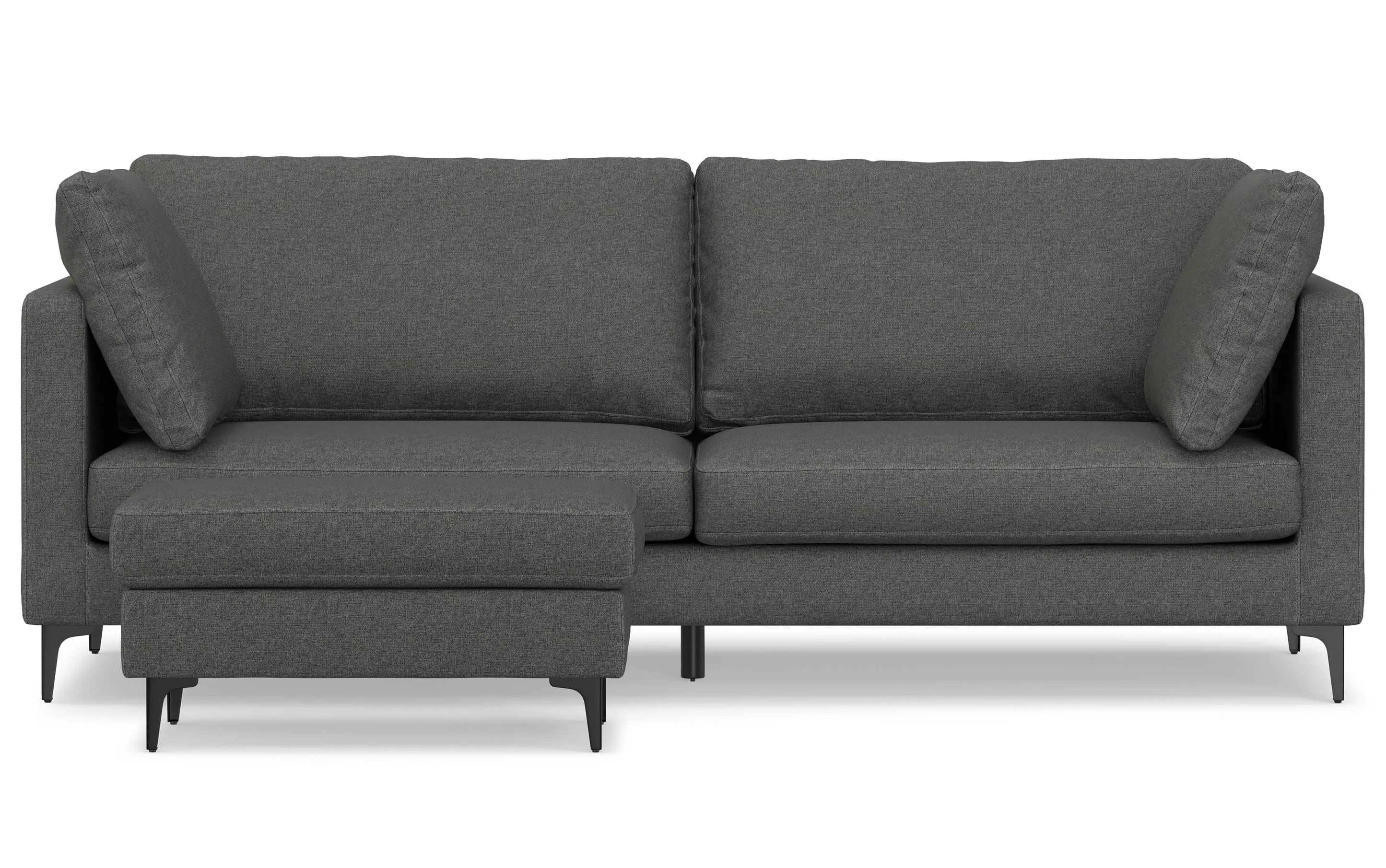 Ava 90 inch Mid Century Sofa with Ottoman Set