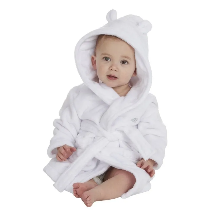 Baby White Hooded Dressing Gown
