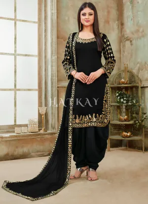 Black Mirror Work Punjabi Patiala Salwar Suit