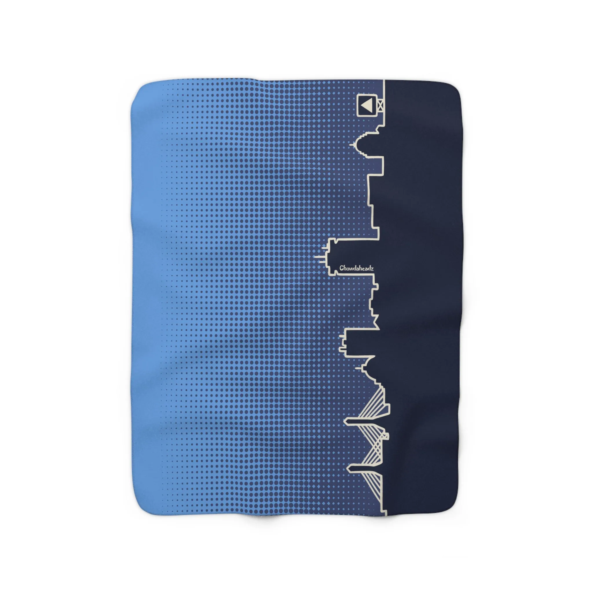 Boston Blue Skyline Sherpa Fleece Blanket