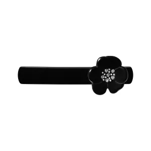 Camellia Crystal Small Black Hair Clip