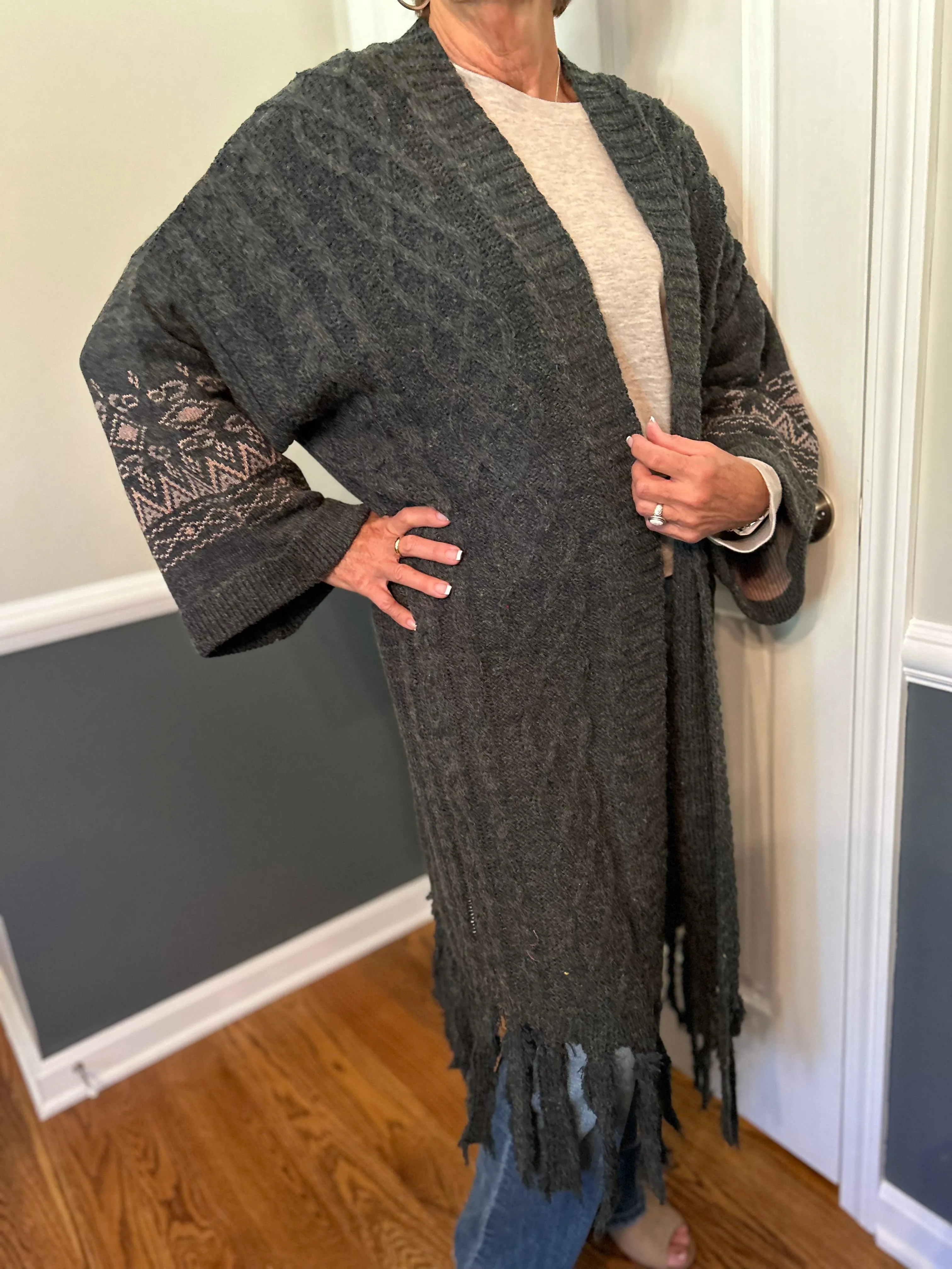 Carigan Fringe Duster