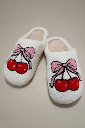 Cherry Plush Slippers