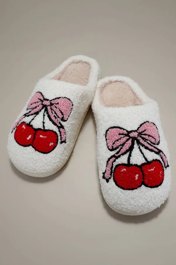 Cherry Plush Slippers