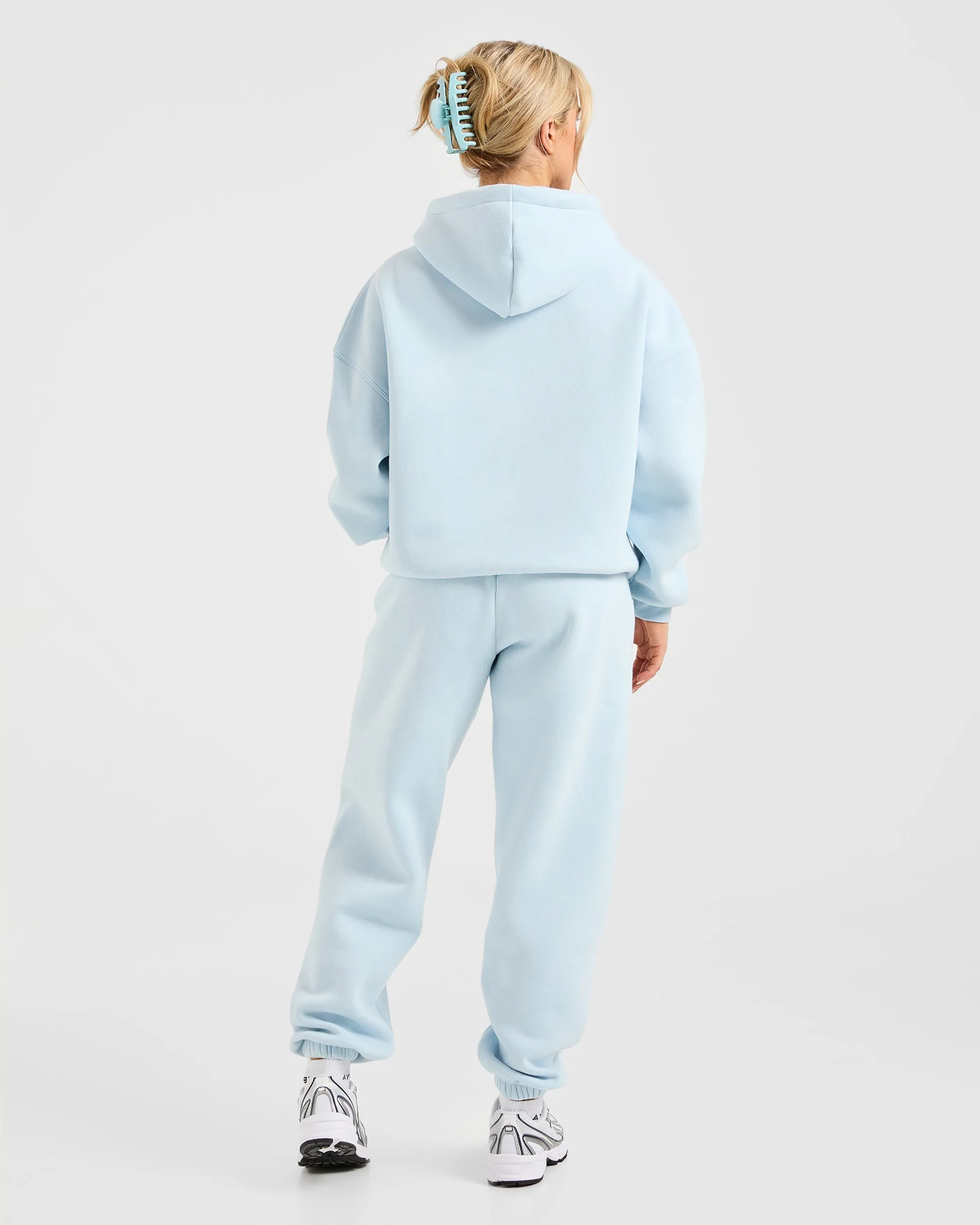 Classic Plush Oversized Hoodie - Pastel Blue