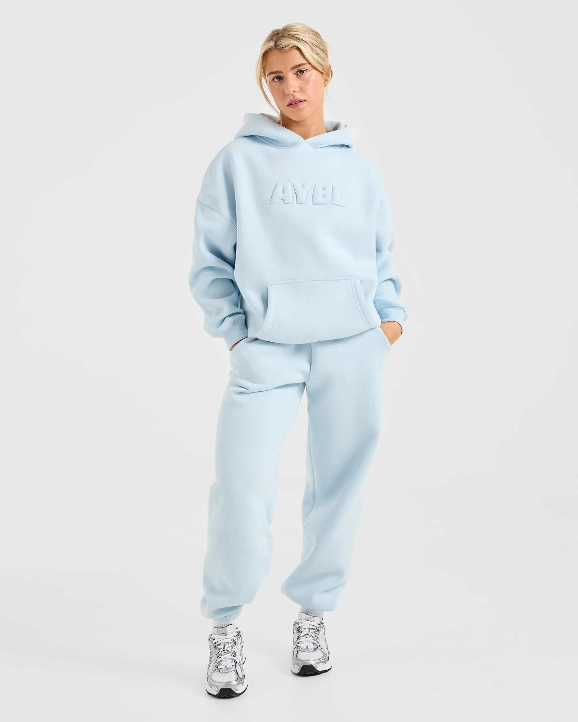 Classic Plush Oversized Hoodie - Pastel Blue