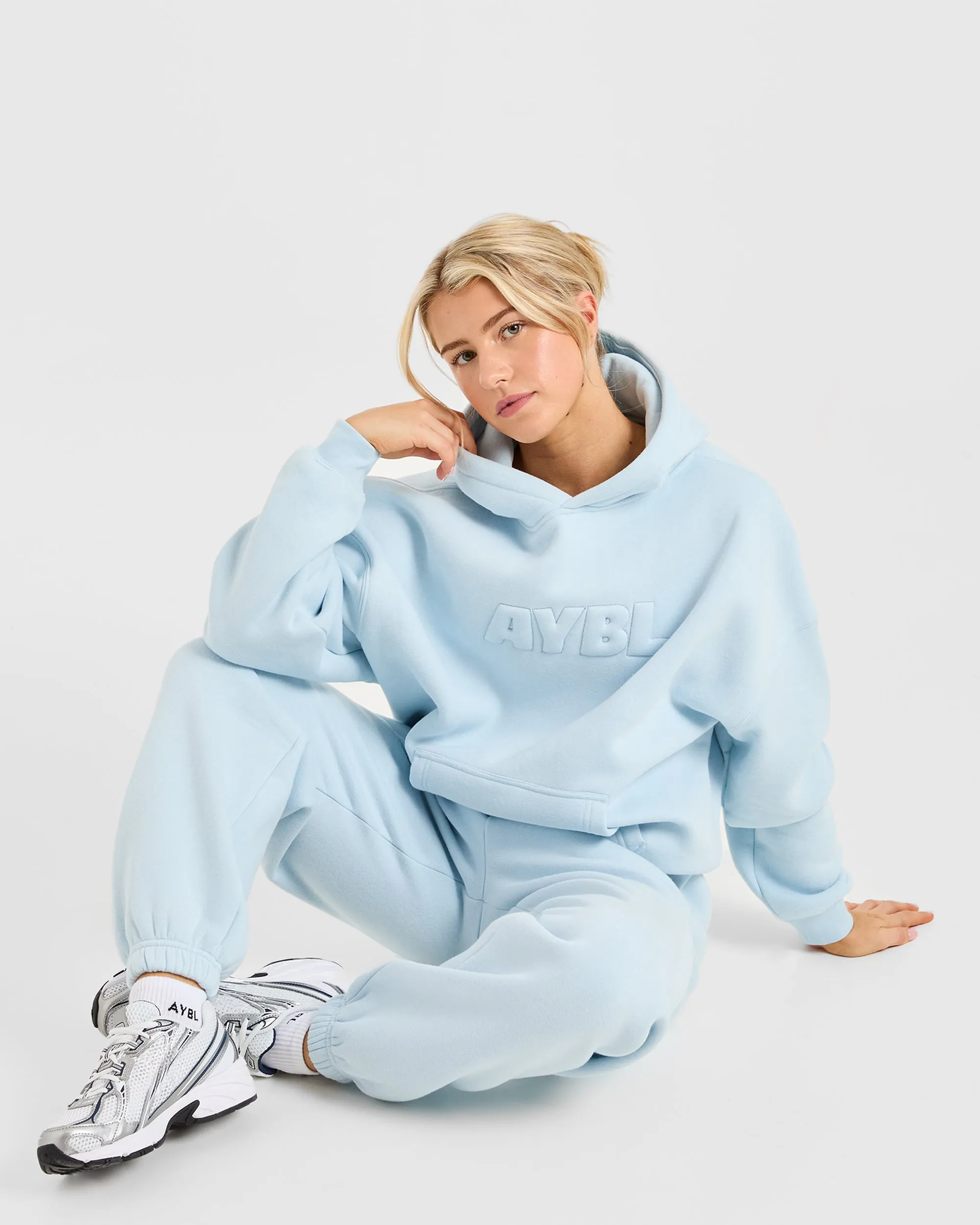 Classic Plush Oversized Hoodie - Pastel Blue