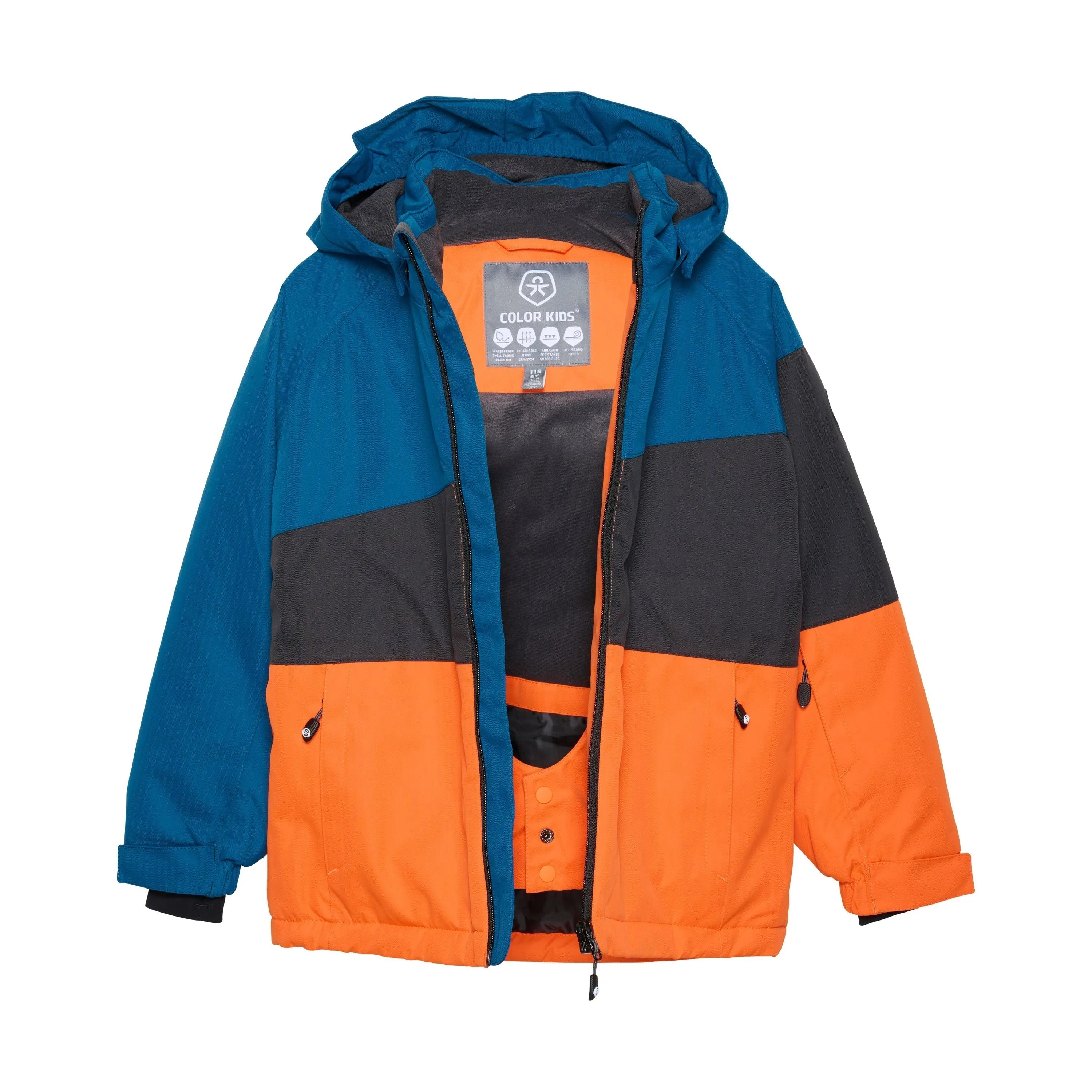 Colour Block Ski Jacket - Orange - 1 Left Size 4-5 years
