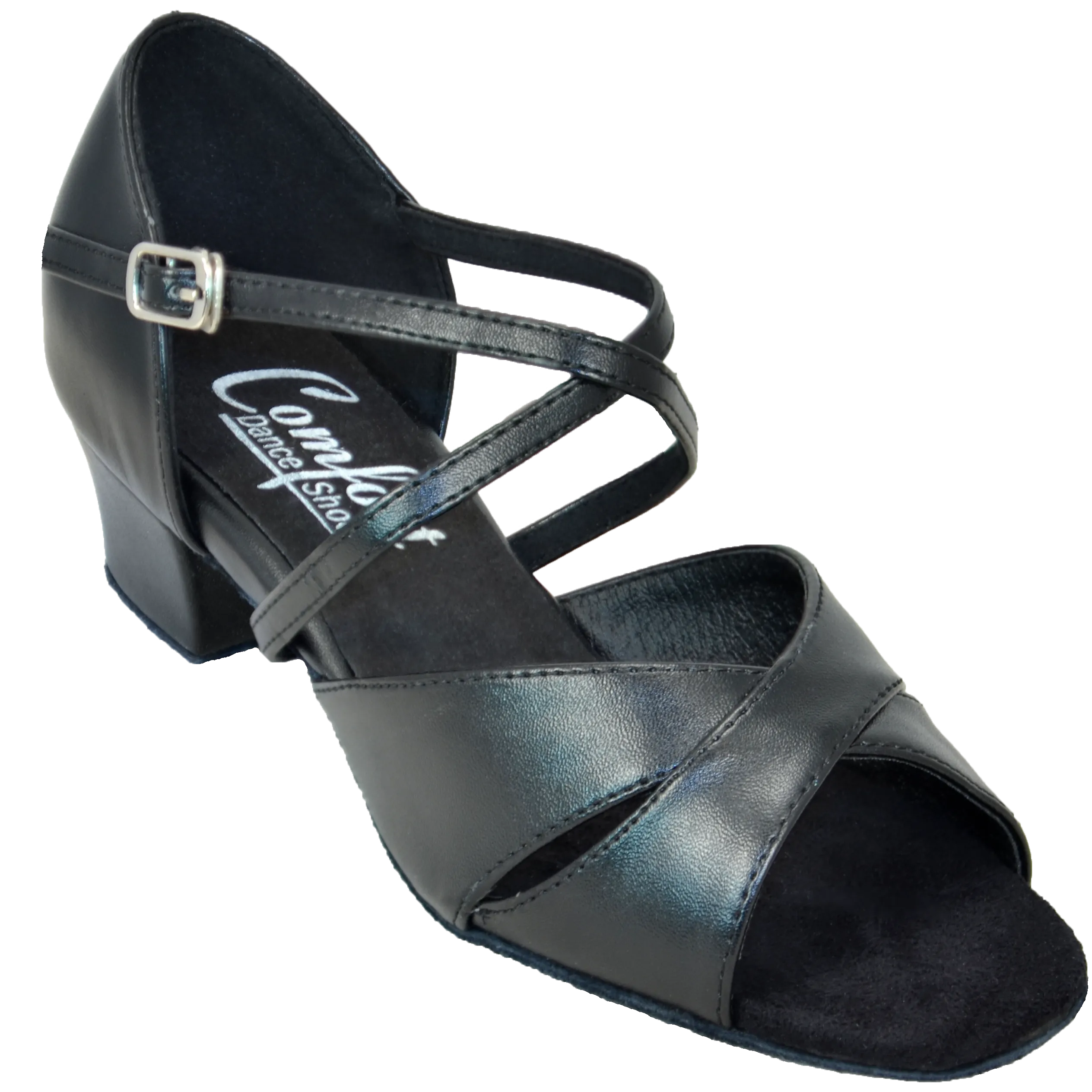 Comfort Wide Cross - Black Leather
