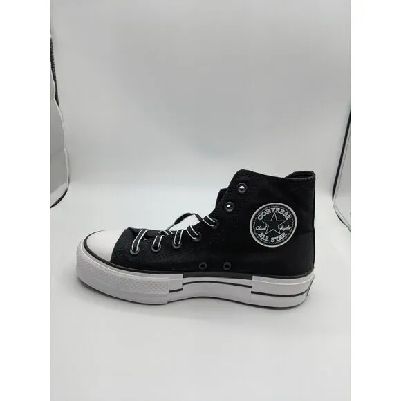 Converse Women's Chuck Taylor All Star Lift Platform High, Black White, 8.5 M US