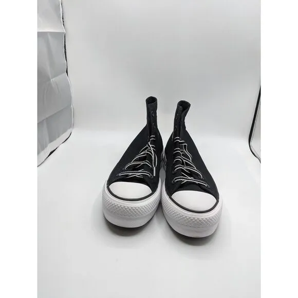 Converse Women's Chuck Taylor All Star Lift Platform High, Black White, 8.5 M US