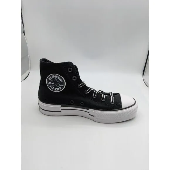 Converse Women's Chuck Taylor All Star Lift Platform High, Black White, 8.5 M US