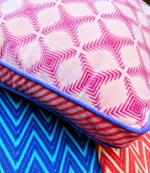 Cotton velvet geometric seat cushion