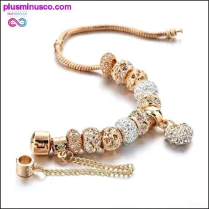 Crystal Heart Charm Bracelets&Bangles Gold Bracelets For
