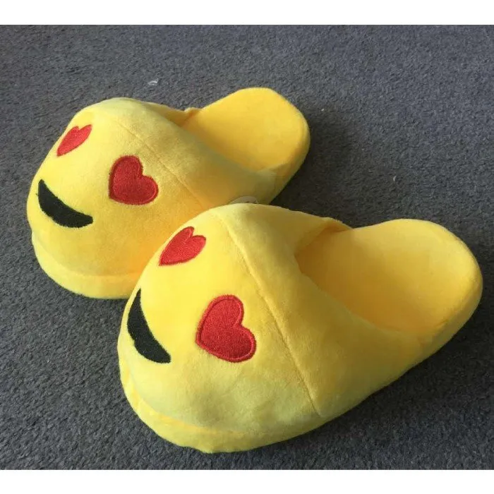 Cute and Fun Plush Emoji Slippers