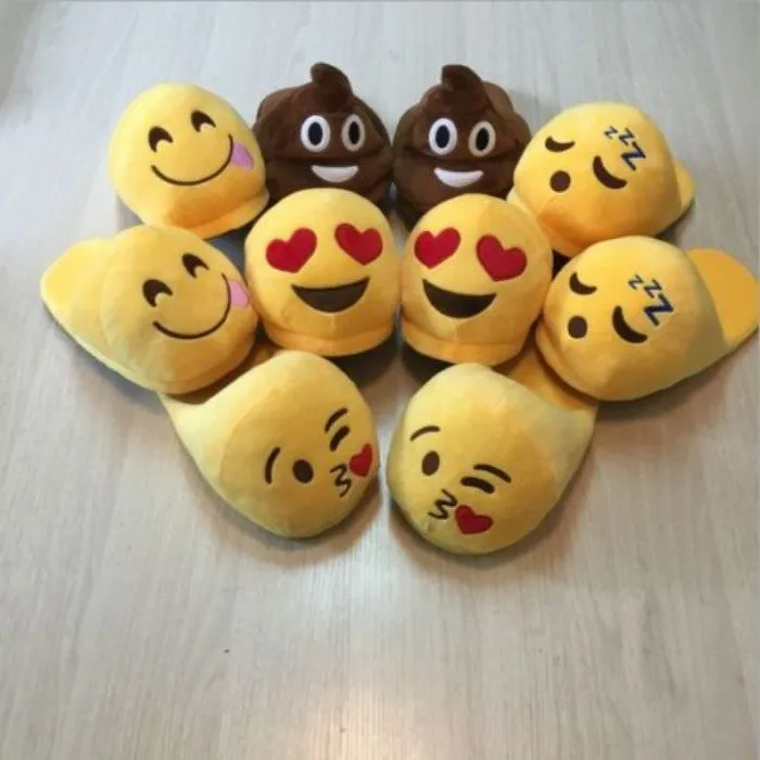 Cute and Fun Plush Emoji Slippers