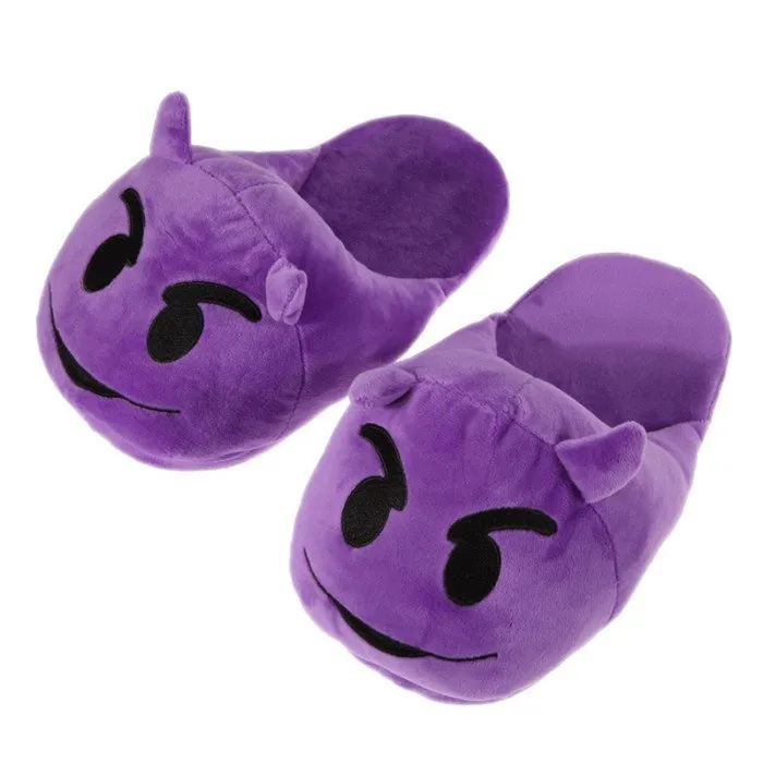 Cute and Fun Plush Emoji Slippers