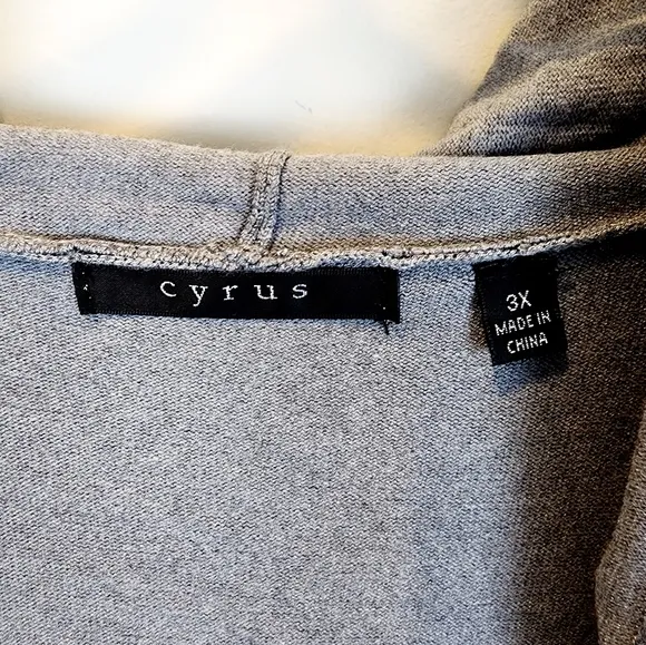 Cyrus Grey Hooded Sleeveless Cardigan Sweater
