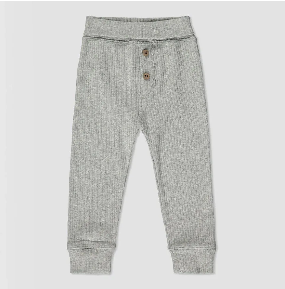 Ettie & H Ribbed Leggings in Grey: Size NB to 7 Years