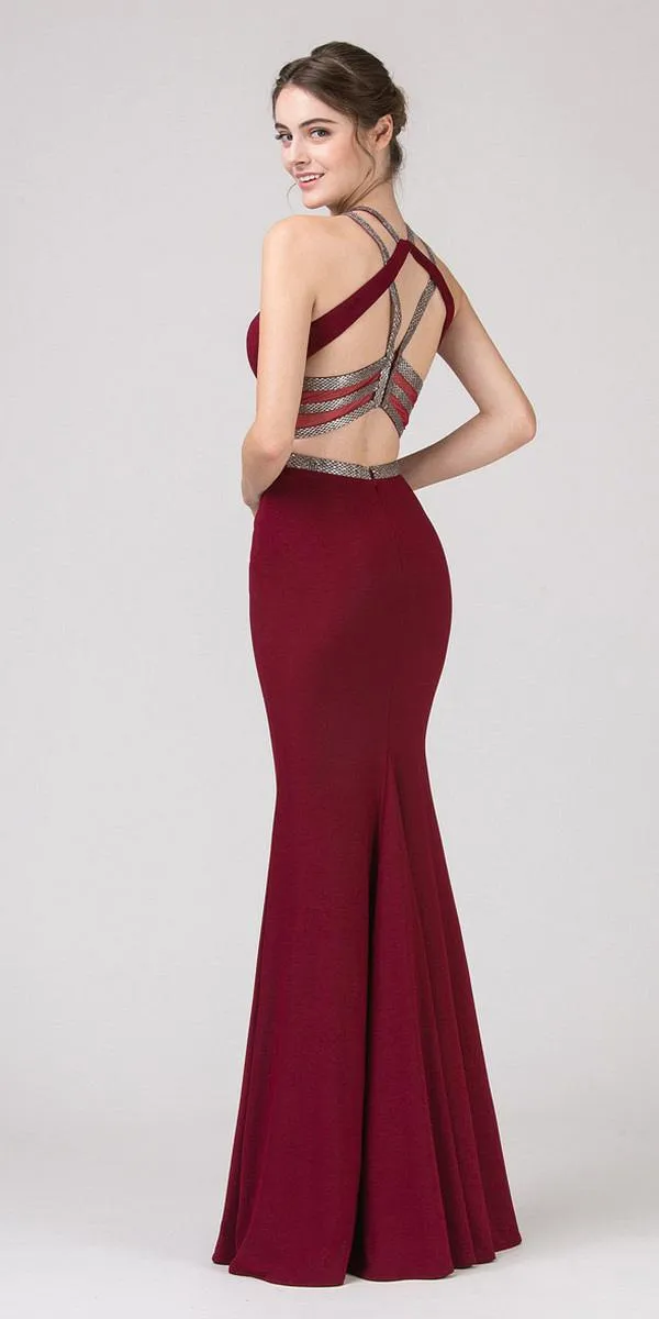 Eureka 8843 Keyhole Bodice Mermaid Long Prom Dress