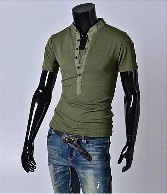 Fashion Half Button T-Shirt