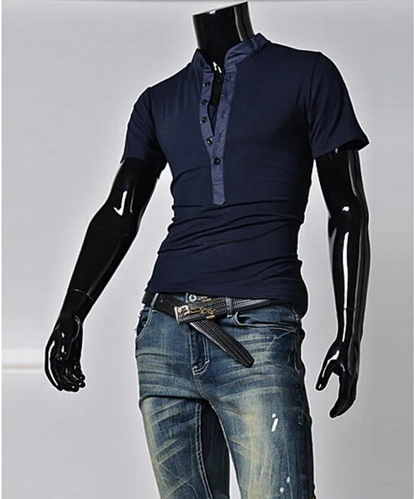 Fashion Half Button T-Shirt
