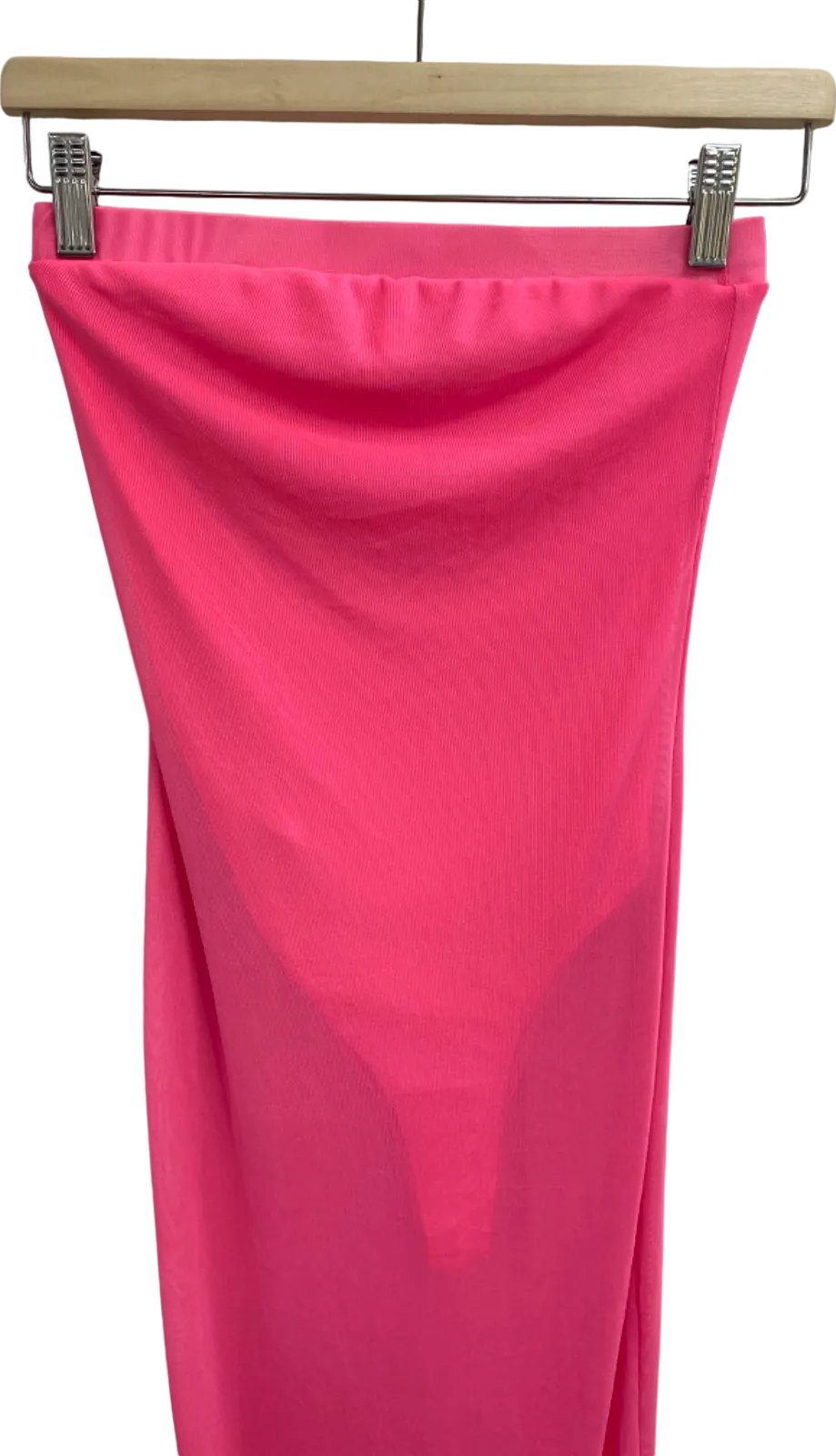Fashion Nova Pink Bandeau Dress with Built-in Bodysuit UK S