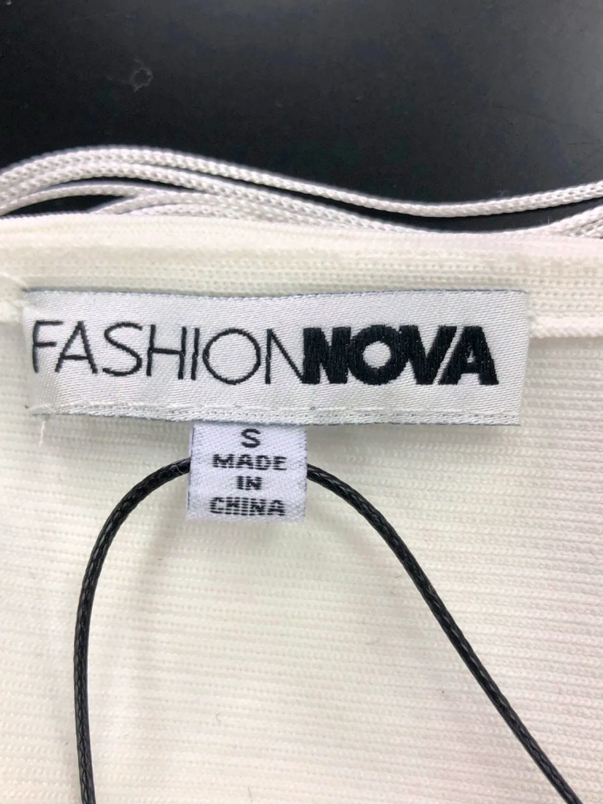 Fashion Nova White Fraza Fringe Halter Top UK S