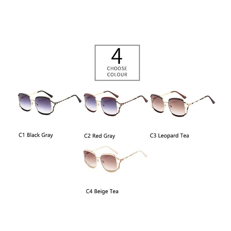 Fashion Shades women designer sun glasses high quality Luxury Brand Square Oversized Sunglasses For Ladies Summer Trendy Eyewear